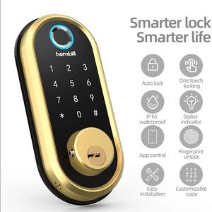 Smart Lock Deadbolt/Fingerprint Door Lock, Bluetooth Keyless Entry, Alexa/Google
